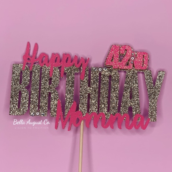 Custom Jewelled Birthday Cake Topper - Picture 1 of 3
